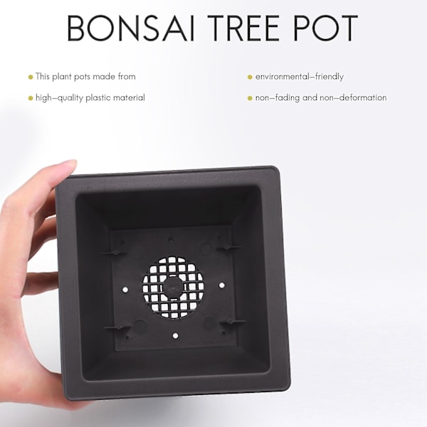 15 kpl 4,7 tuuman kukkaruukkua, neliömäiset muoviset bonsai-harjoitusruukut, kukka- ja mehikasviruukut