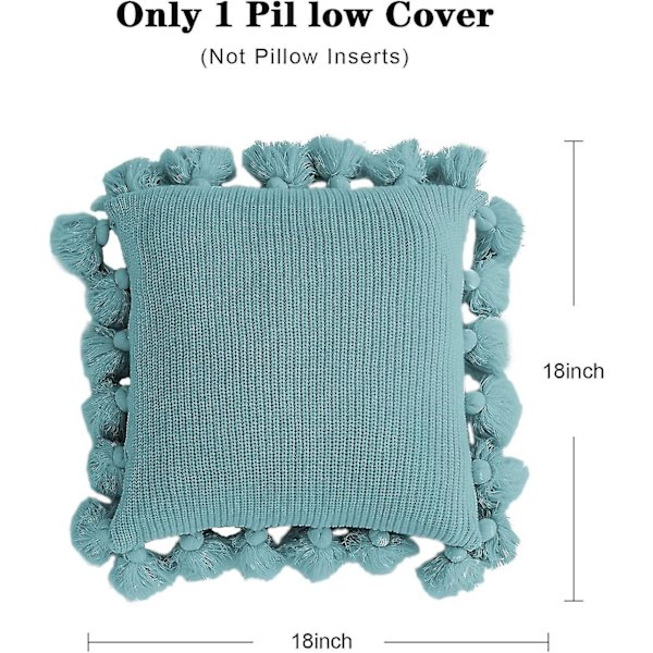 Putetrekk 18x18 Vevd Frynser Dekorative Putetrekk Med Pomponger For Sofa 45*45cm