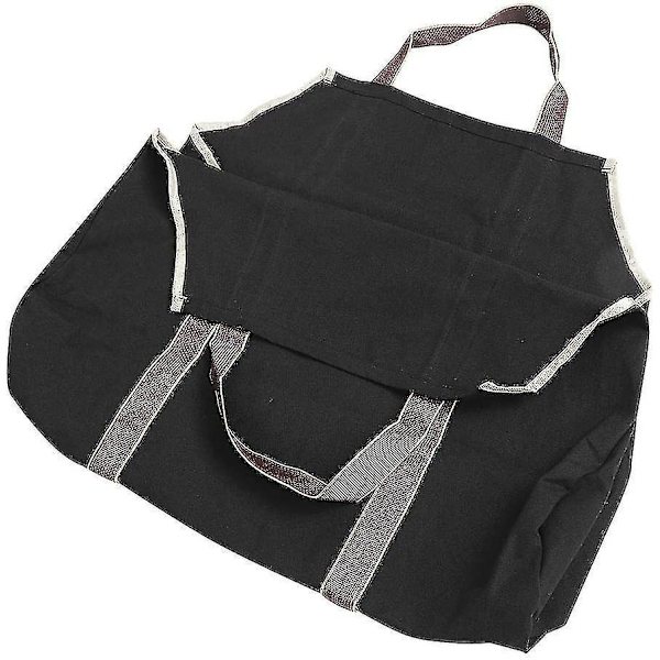Wifehelper Log Tote Bag Bærer Træbrænde Træstativ Sort