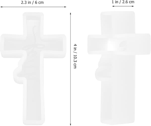 DIY Silikone Korsform til Håndværk, Hvid Korsformet Epoxy Støbeform