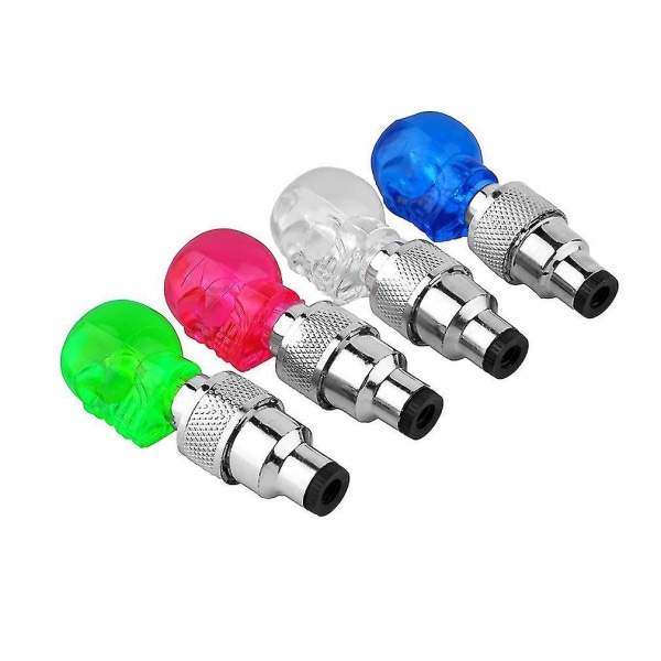 Skull Shape Valve Cap LED Light Wheel Dekk Lampe
