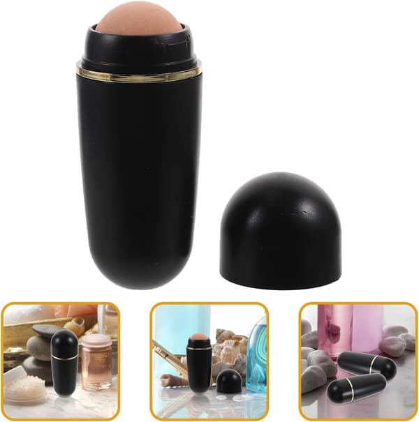 4 stk vulkansk stein mini oljeabsorberende kuler ansiktsoljeabsorberende kule