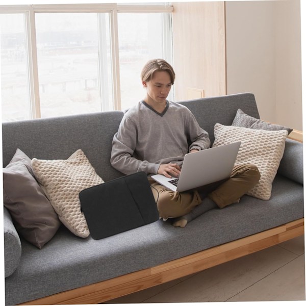 Laptop Taske Polyester Laptop Sleeve Stødsikker Tablet Taske til Studerende og Forretningsfolk