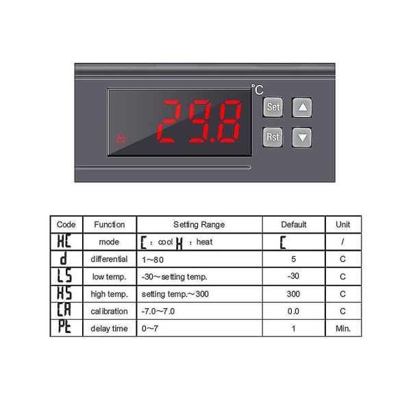 Termostat 30A Digital Temperaturregulator NTC-sensor
