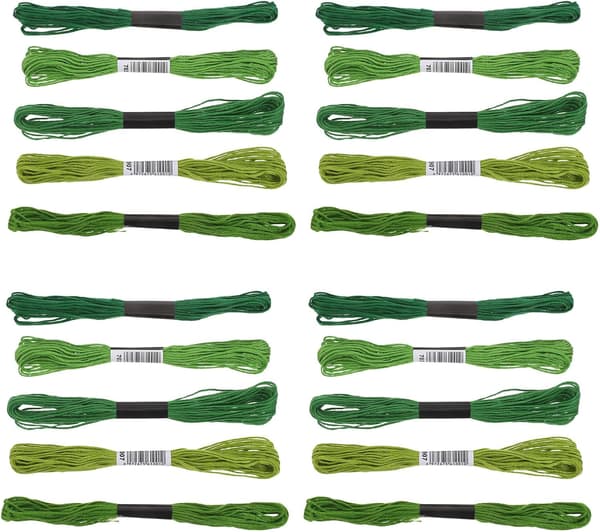 30 st grönt broderigarnset 8m bomullstråd för sömnad hantverk DIY-projekt korsstygn polyester-bomull
