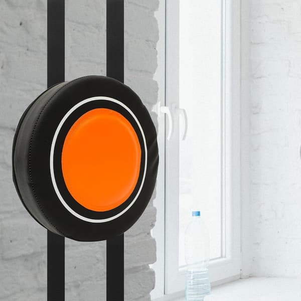 Väggmonterad boxningsdyna, robust PU-sparkkudde med livfullt orange överdrag