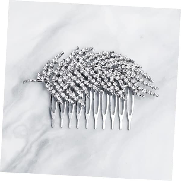 Stilig legering Rhinestone blad hårkam brudehodeplagg for selvsikre jenter og kvinner
