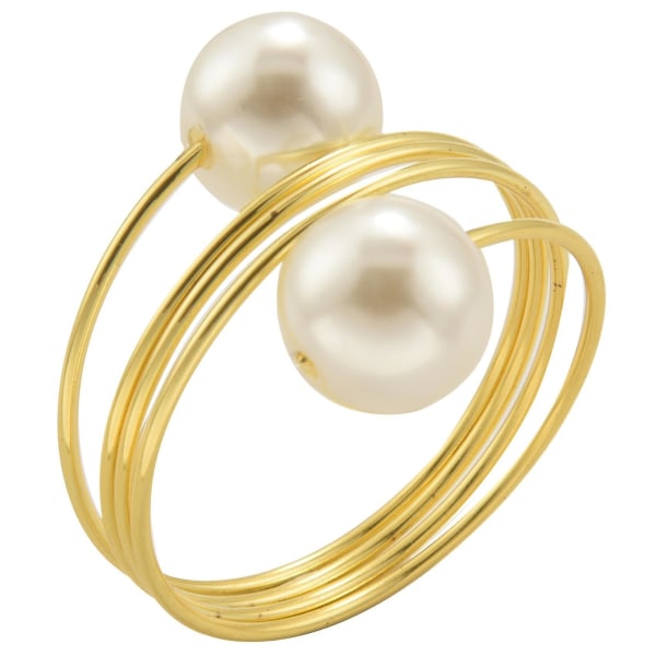 12 st Double-pearl servettringar, servetthållare, spänne för bröllop, festivaler,