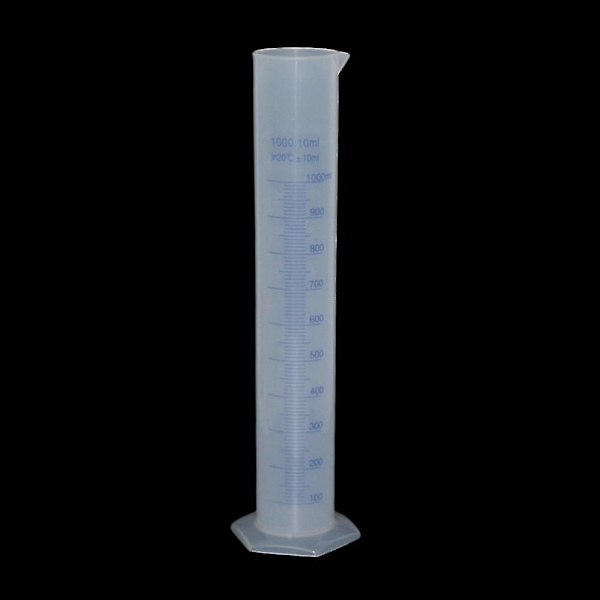 1000 ml Gradert Plast Målesylinder Lab Forbruksvarer