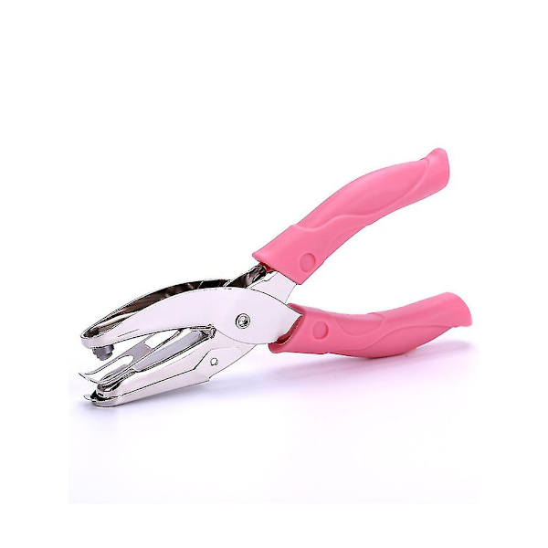 Hålstans för porsdiameter, enstaka hålstans, handhållen pappersstans för scrapbooking. (rosa) 1 st