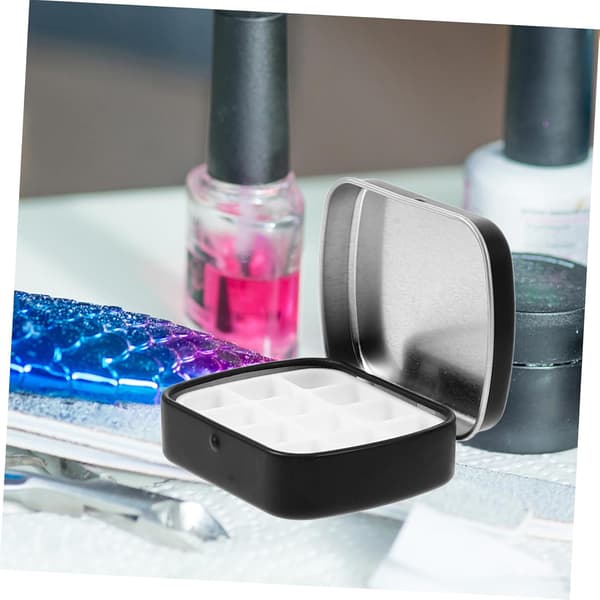 Bärbar Mini Nagellacksgel Organizerlåda med Fack Material Resevänlig Nagellacksförvaring