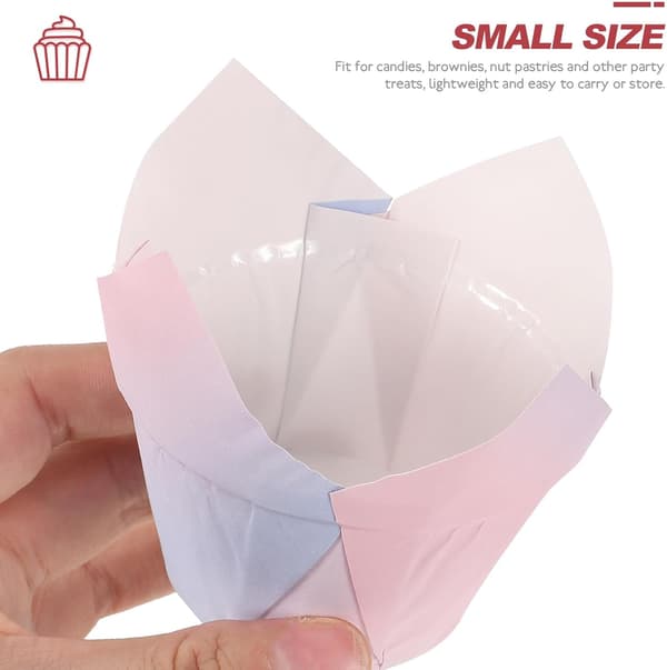 50 stk. tulipanpapir bakekopper lette dekorative cupcakeformer