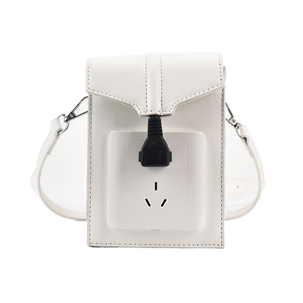 Crossbodyväska för kvinnor, liten crossover-väska, lång axelrem White