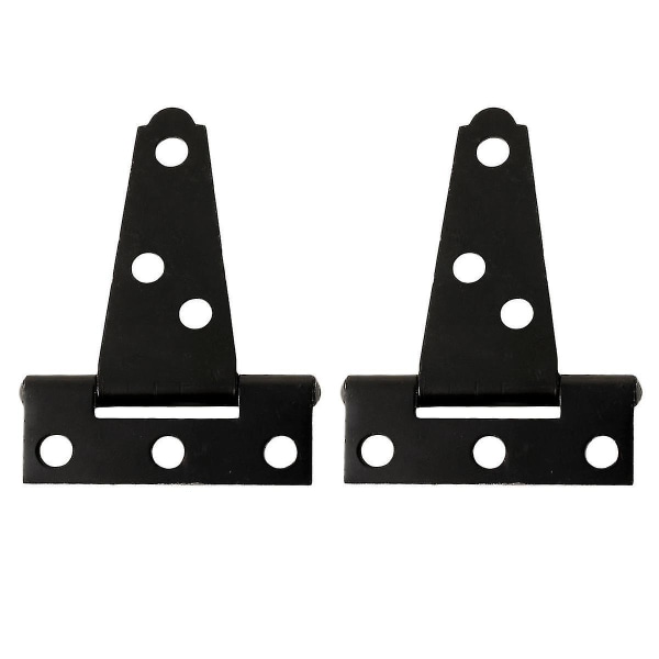 2 st 5 cm T-formade rostfria järnförrådshingor svarta
