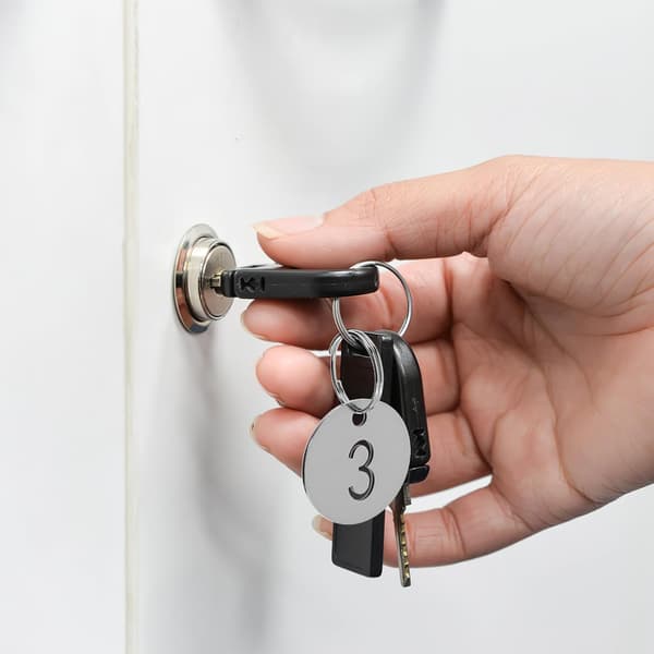 25 st numrerade nyckelringar i rostfritt stål, 30 mm diameter, runda nummer-ID-brickor med ringar