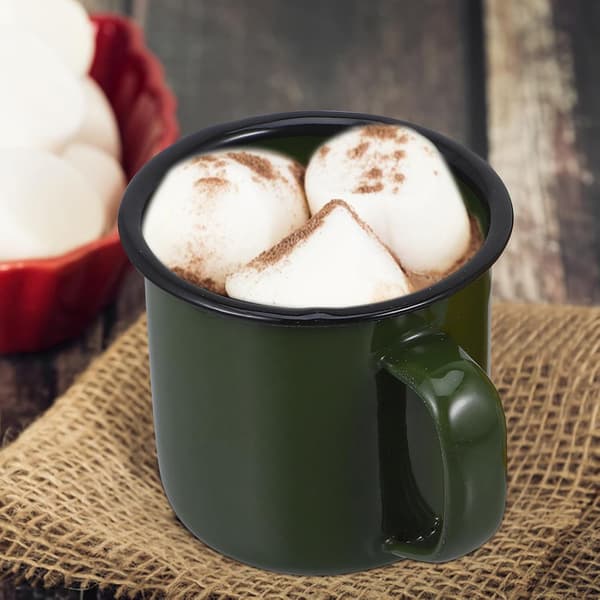 6 st drickskoppar i vintage-stil i emalj, multifunktionella kaffemuggar