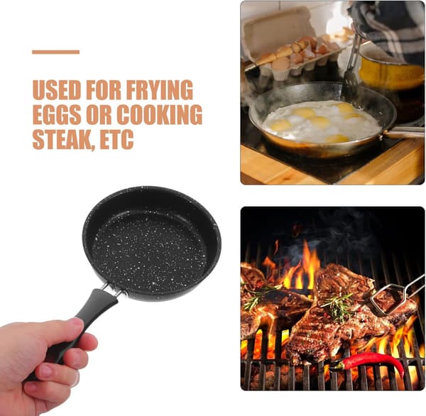 Maifan Stone Stekepanne Egg Stekepanne 20cm Rund Rustfritt Stål Marmorbelegg Reduserer Oljerøyk Allsidig