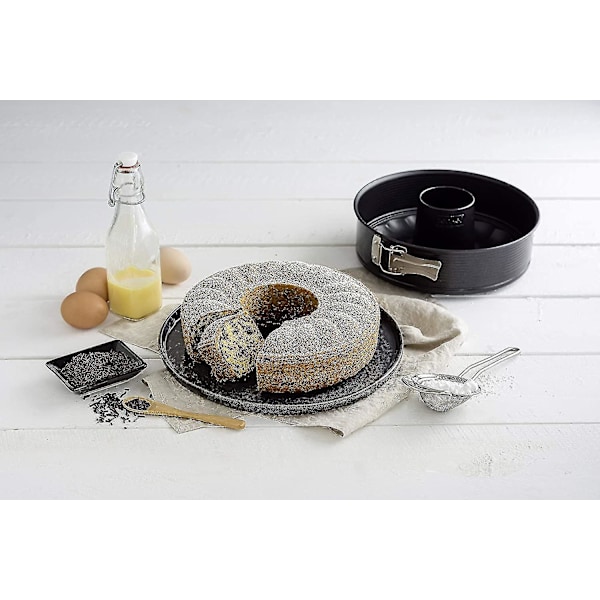 Springform Bakform, Springform Kronform, Rund Bakform, Rostfritt Stål, Svart, 24 X 24 X 6.5 Cm