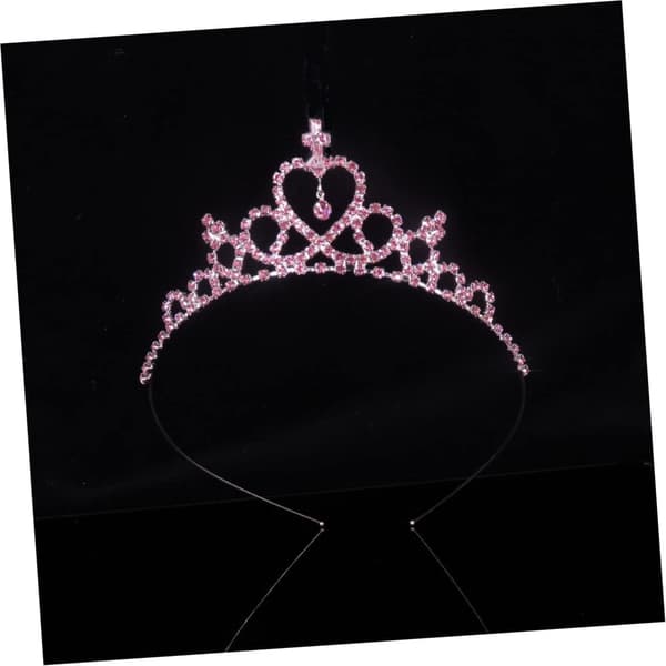2 stk. pigers rhinstenskrone pandebånd lyserøde tiara hårtilbehør til prinsesse