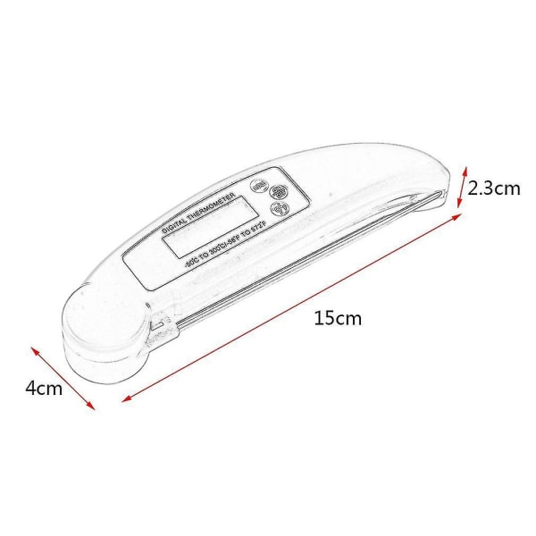 Ultra Hurtig Læsning Foldbar Grill Termometer LCD Digital