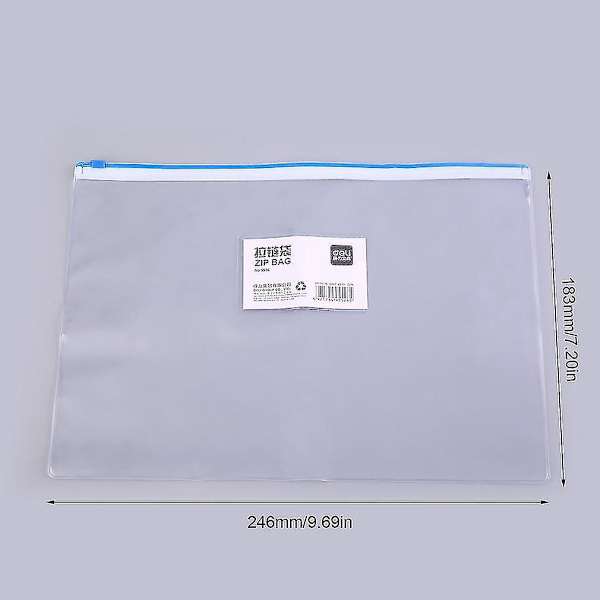 Deli 5526 Gennemsigtig PVC Lynlåspose A4 Fil Dokument Organizer