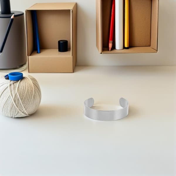10 stk. armbåndsemner i rustfrit stål med justerbart åbent design