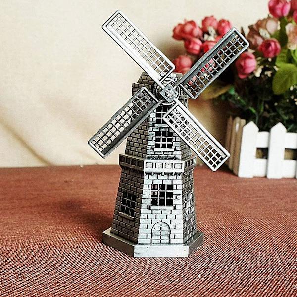 Metallisk Dekorativ Statue, Hollandske Vindmølle Statue Håndsveiset Hjemmedekor Støping Kunst Håndverk Gave