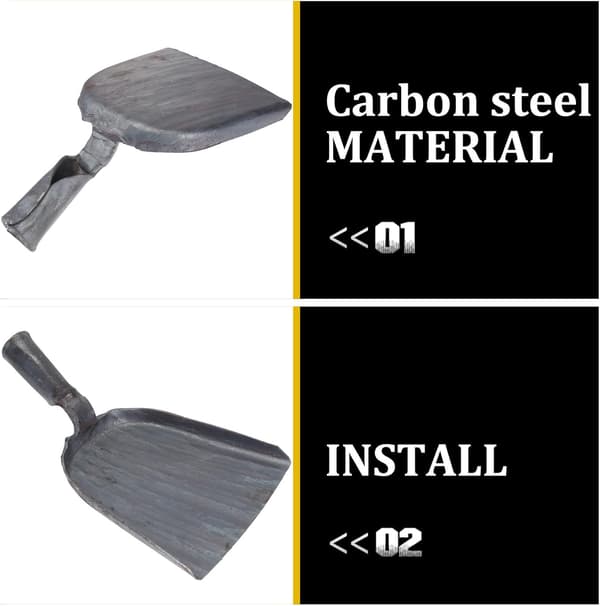 2 stk. BBQ kullaskespader Mini feiebrett karbonstål multifunksjonell spade Effektiv kullspade