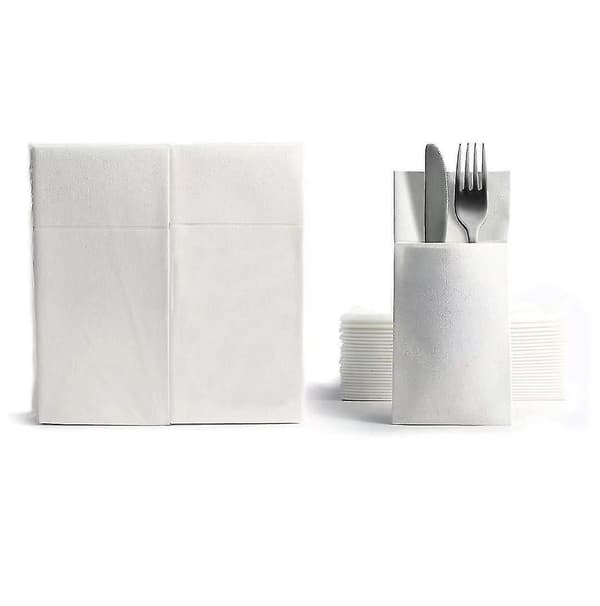 Bestikk Servietter Bestikklommer, Stofflignende, Engangs Servietter, 42*42cmcm, (50stk, Mint Blå)