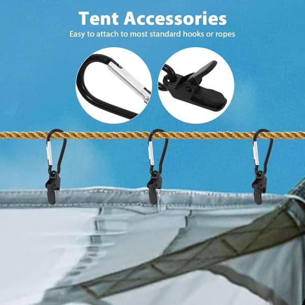 12 st plast campingtältklämmor vindtäta ankformade klämmor