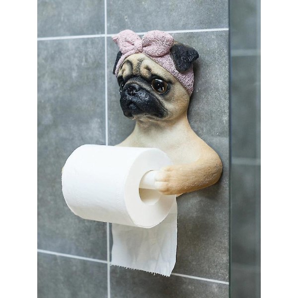 Dekorativ Harpiks Pug Hund Vævsæske