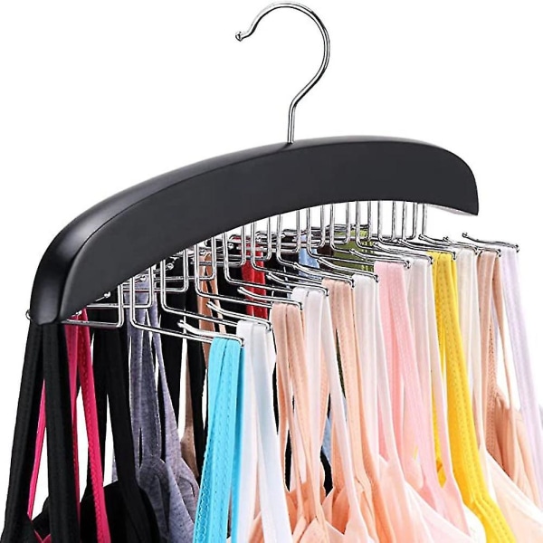 Tanktop-Hænger, 24 Kapacitet, Pladsbesparende, 360 Graders Rotation, Foldbare Metal Kroge, Camisole Organizer