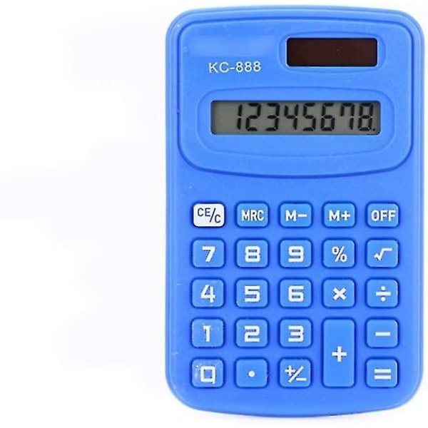 Mini lommeregner, 8-cifret Dual Power Solar Battery Basic Calculator Desktop Lommeregner