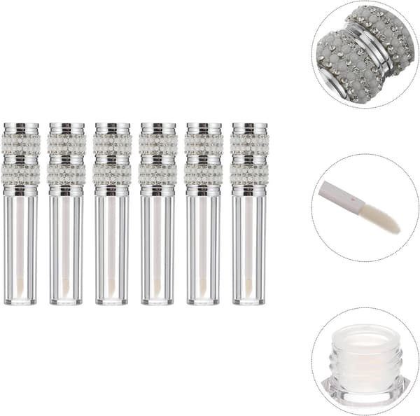 6 stk. 5 ml tomme lipglossbeholdere, plastleppepomadeflasker, DIY påfyllbare tuber
