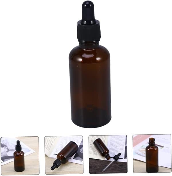 6st 50ml bärnstensfärgade glasdroppflaskor set påfyllningsbara eteriska oljeparfymflaskor