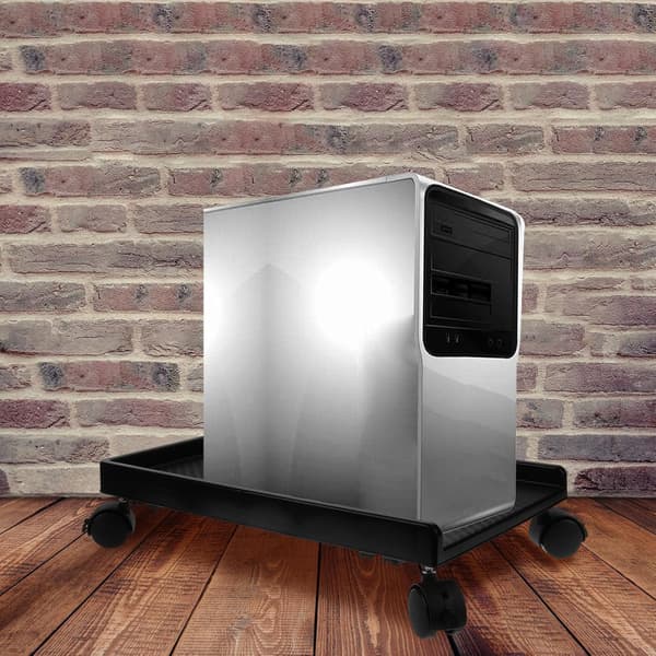 Datatårnstativ PC-holder 41X23.7X7Cm Plastforhøyer med fire hjul