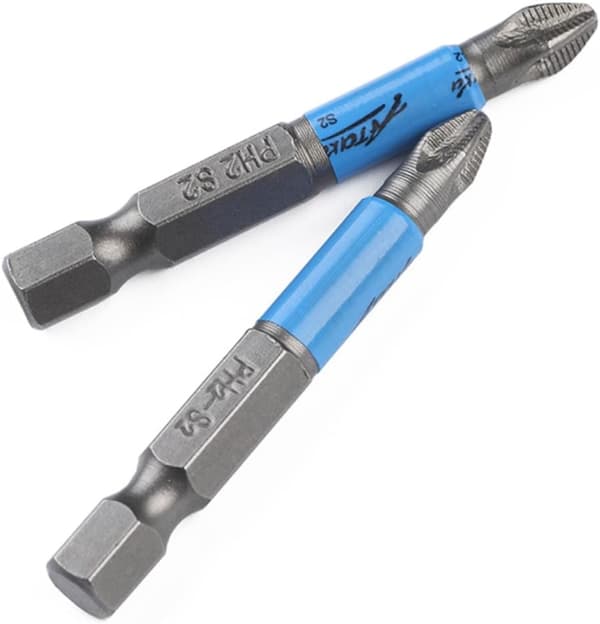 Professionella 10-pack blå Ph2 skruvmejselbits 50 mm längd värmebehandlad S2 stålspets för enkel användning