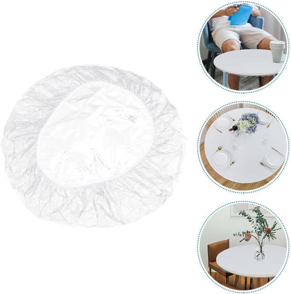 Rund elastisk duk med flanellbakside 48 tommer, PVC-tilpasset bordtrekk
