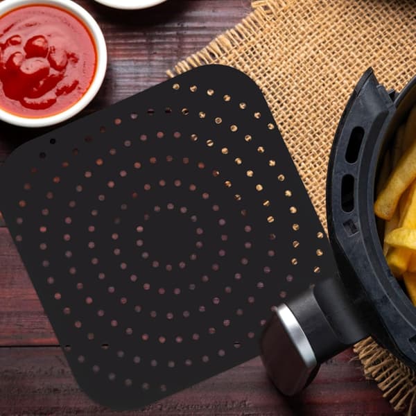 2 stk Airfryer-pute Nonstick Bakematte Silikon Multi-hull Design Høykvalitets Silikonmateriale