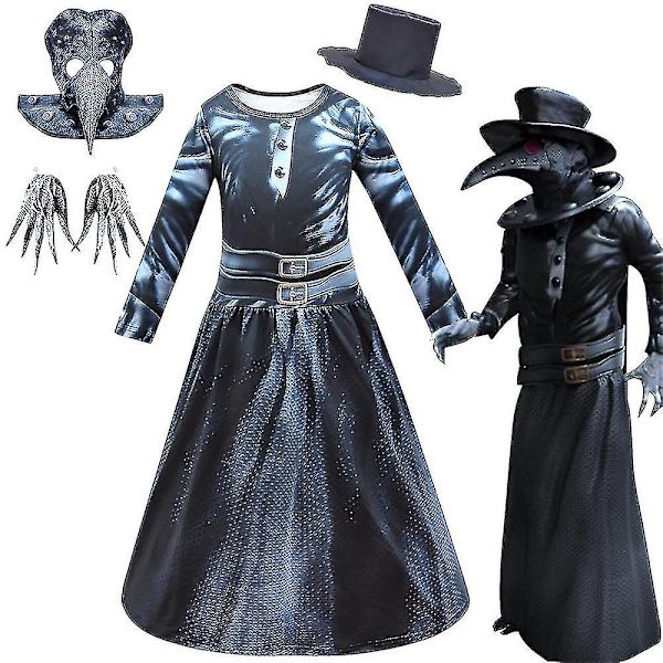 Steampunk-lintuhäkin Plague-asusetti lapsille, tytöille ja pojille, hieno asu 5-6 Years