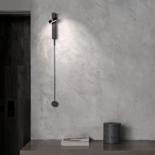 Sängbord Vägglampa Led12w Rotatable Svart