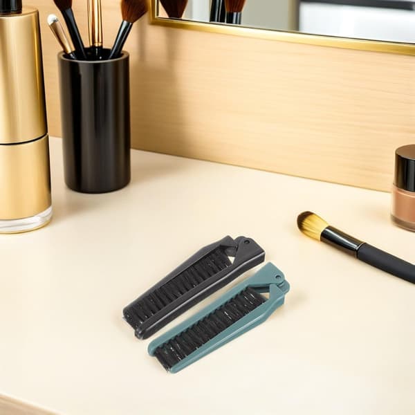 6 stk. foldbar dobbeltsidet hårkam til krøller og styling til mænd og kvinder, nem at have med til daglig brug