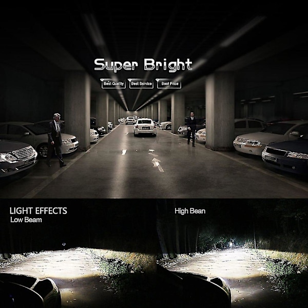 H7 12000lm Høy Effekt LED Hovedlys Pærer Vanntette