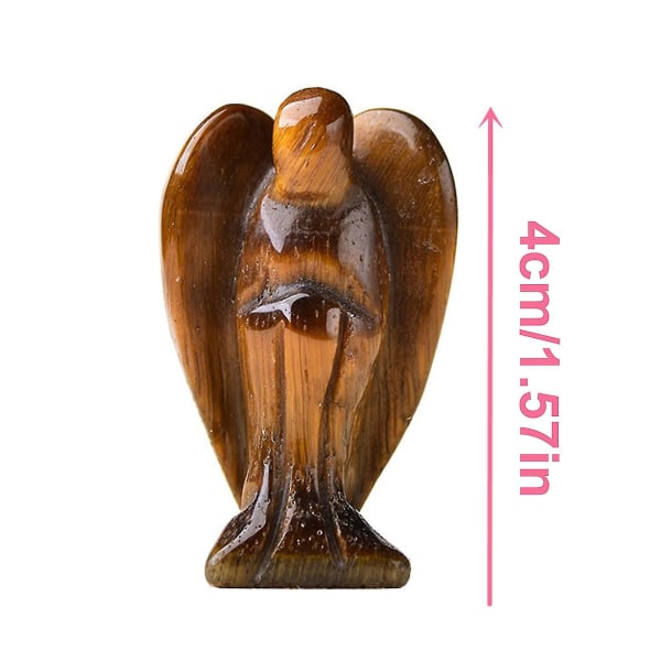 Crystal Angel Decor Tigers Silmiä parantava kiillotettu luonnonkivi veistos patsas Käsin veistetyt söpöt hahmot