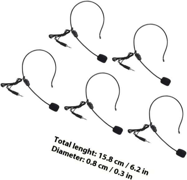 5 stk. fleksibelt headset-mikrofon til tale med 3,5 mm gevindforbindelsesstik