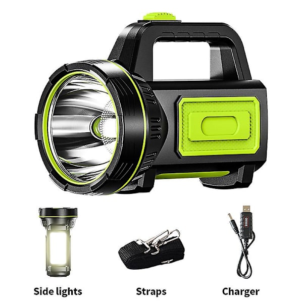 Laddningsbar Super LED Ficklampa Hög Effekt Vattentät Ficklampa
