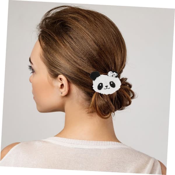 2 st Panda Hårsnoddar Hög Elasticitet Tecknad Scrunchy Slitstarka Elastiska Hästsvanshållare