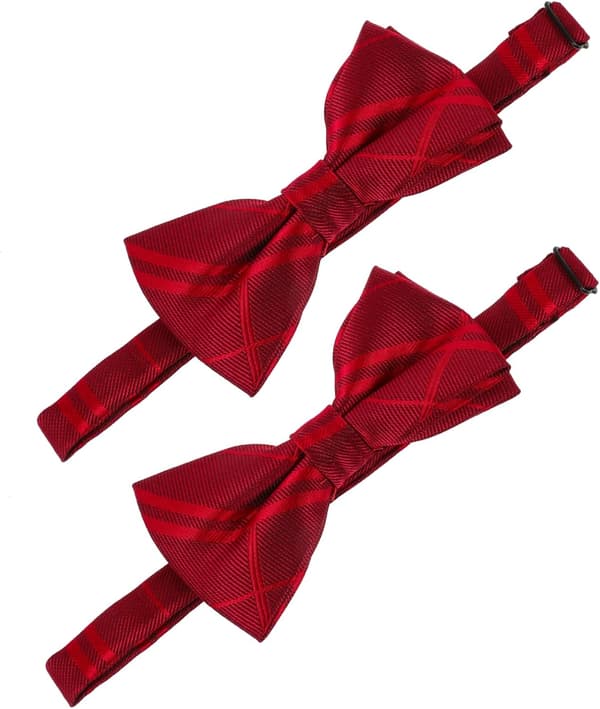 Justerbar polyester butterfly til mænd, ternet dobbelt sløjfe hals tilbehør, holdbart letvægts design