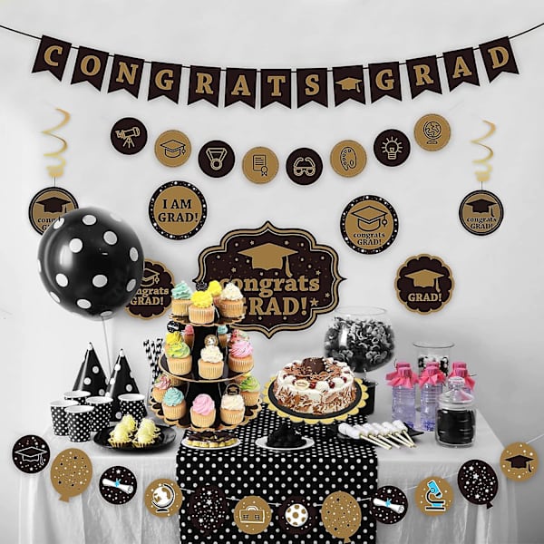 2-pack Papperskakställ, 3-vånings Cupcakesställ Dessert Bakverkstorn Runda Kakställ Black