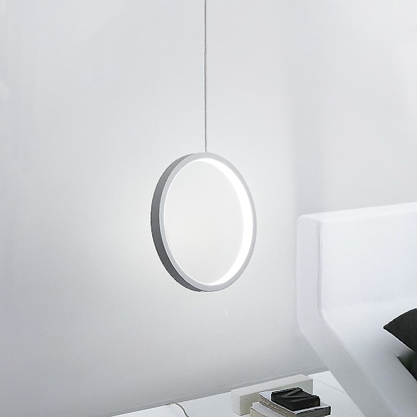 2 stk. 20 cm LED Hængende Lampe Cirkel Sengelampe Aluminium Ramme